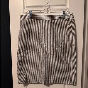 Striped Navy and White Pencil Skirt